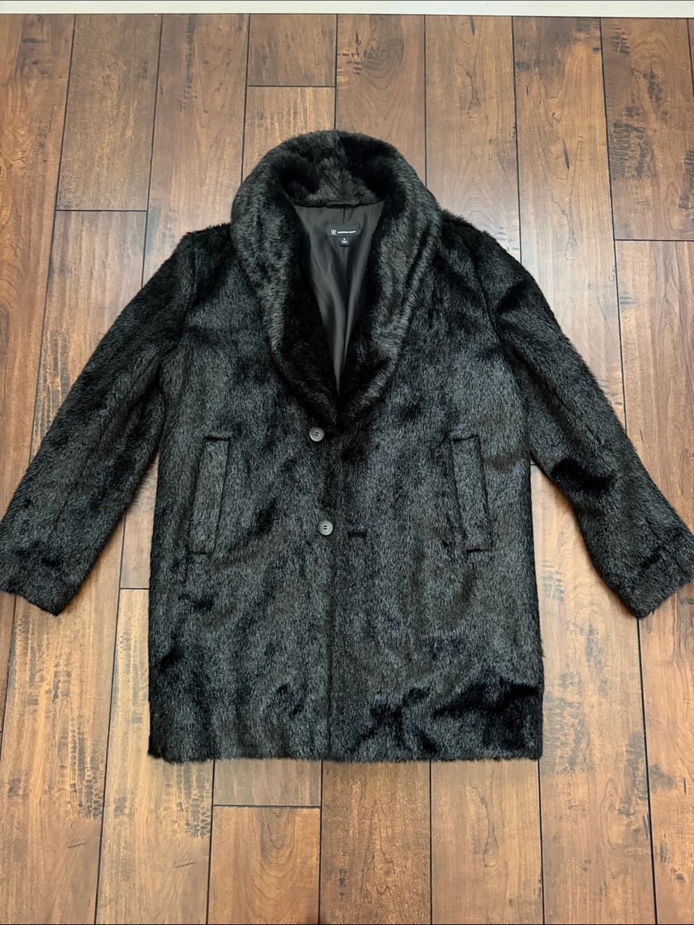 Men's INC- Black Faux Fur Overcoat